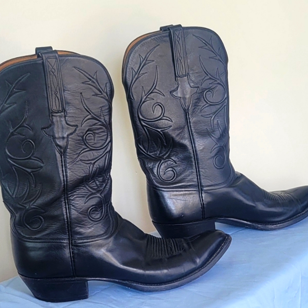 Lucchese Classic-Custume Black Western Leather Boots